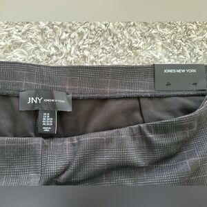 Jones New York Plaid Black and Pink Skirt